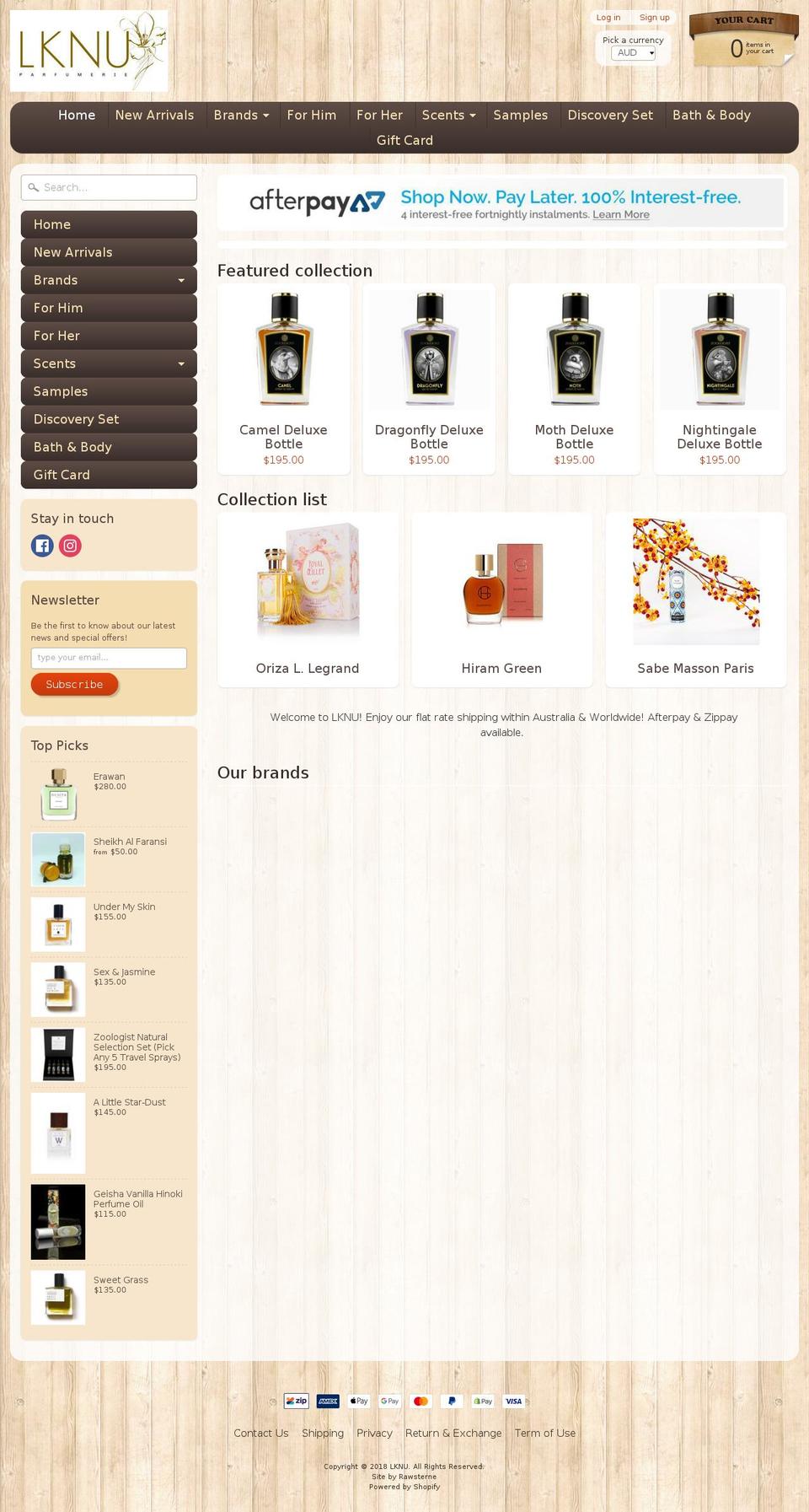 lknu.com.au shopify website screenshot