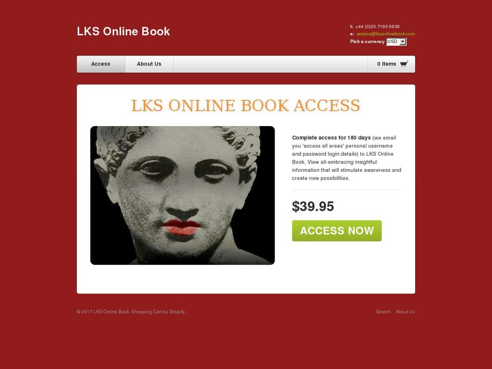 lksonlinebook.com shopify website screenshot