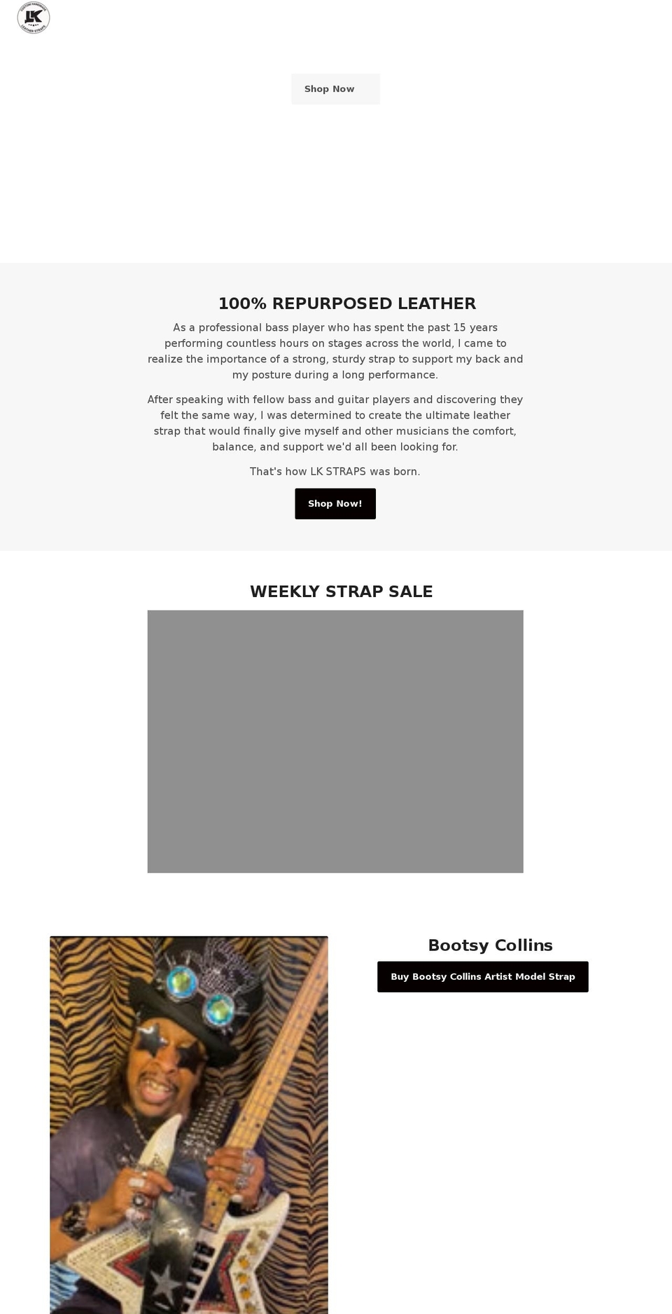 lkstraps.com shopify website screenshot