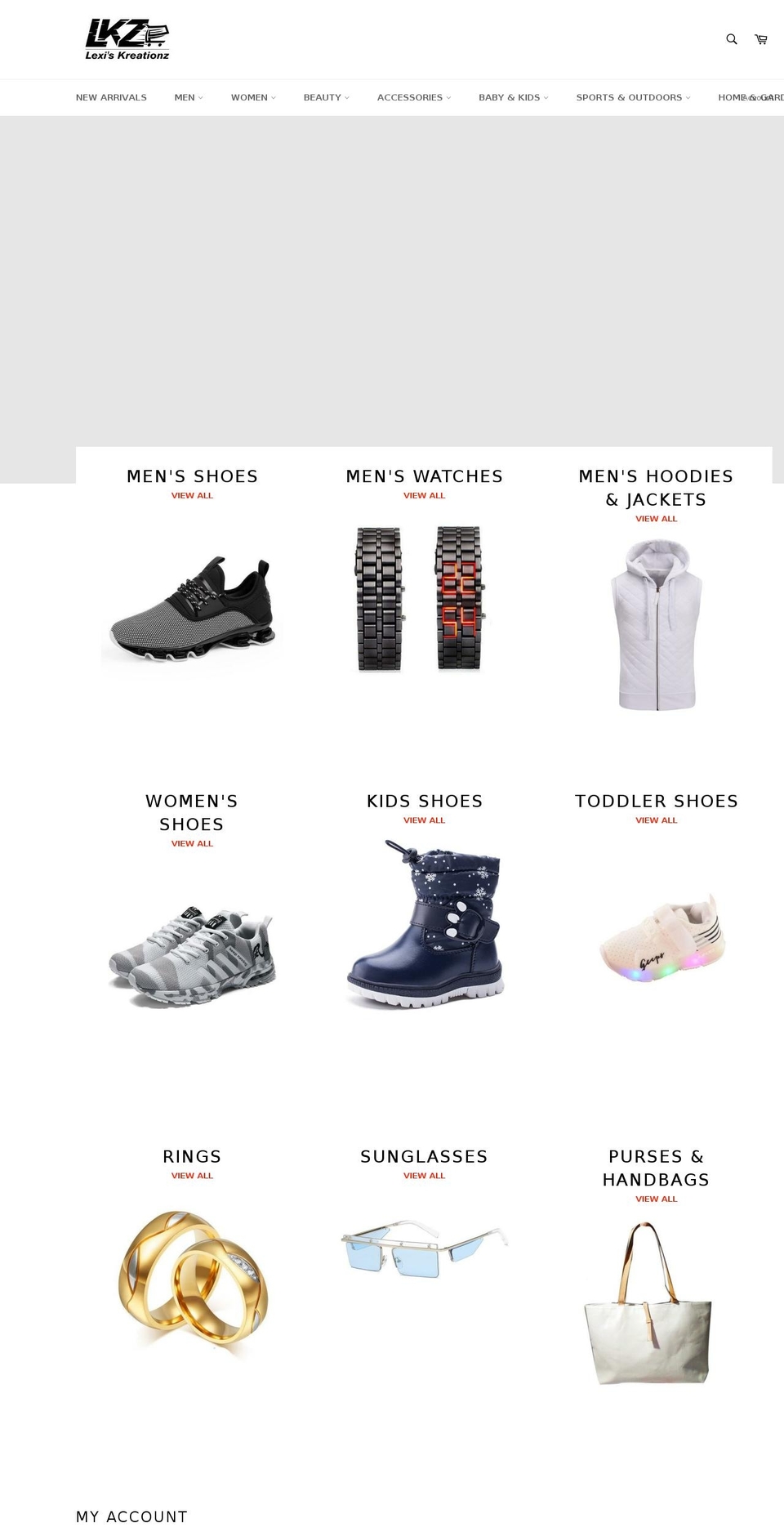 lkzshop.com — Shopify storefront screenshot