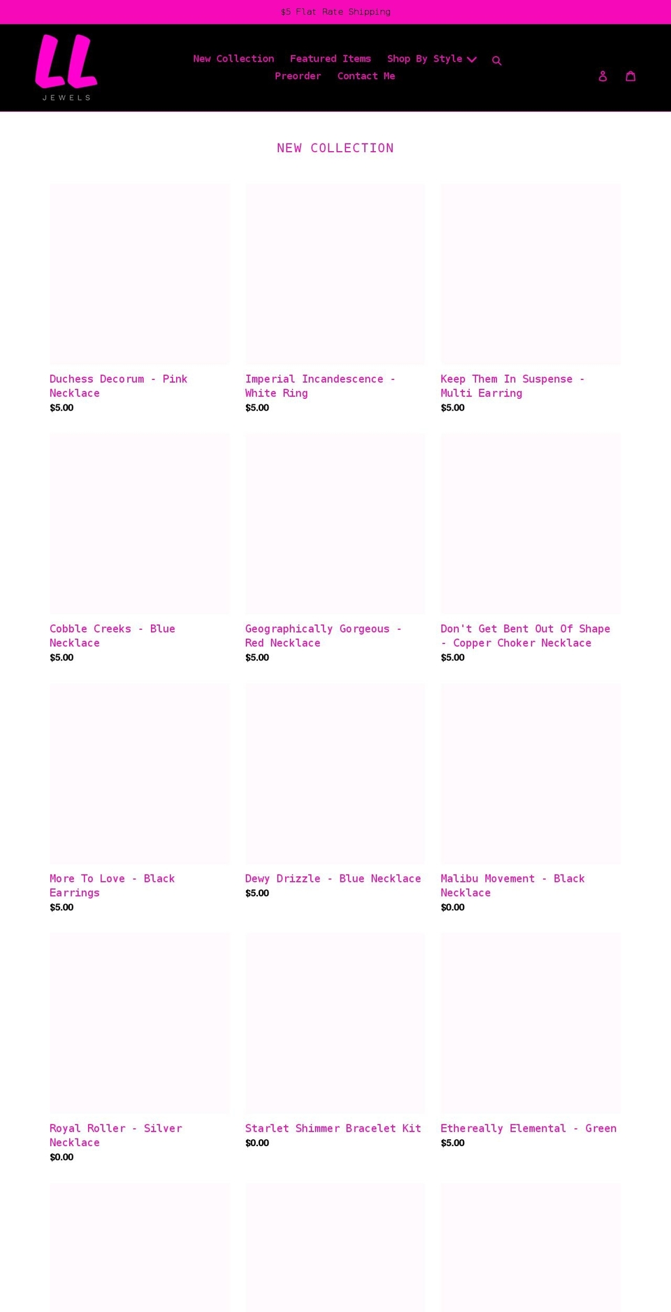 ll-jewels.com shopify website screenshot