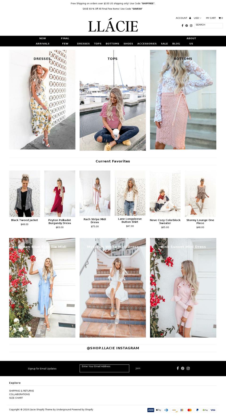 llacie.com — Shopify storefront screenshot