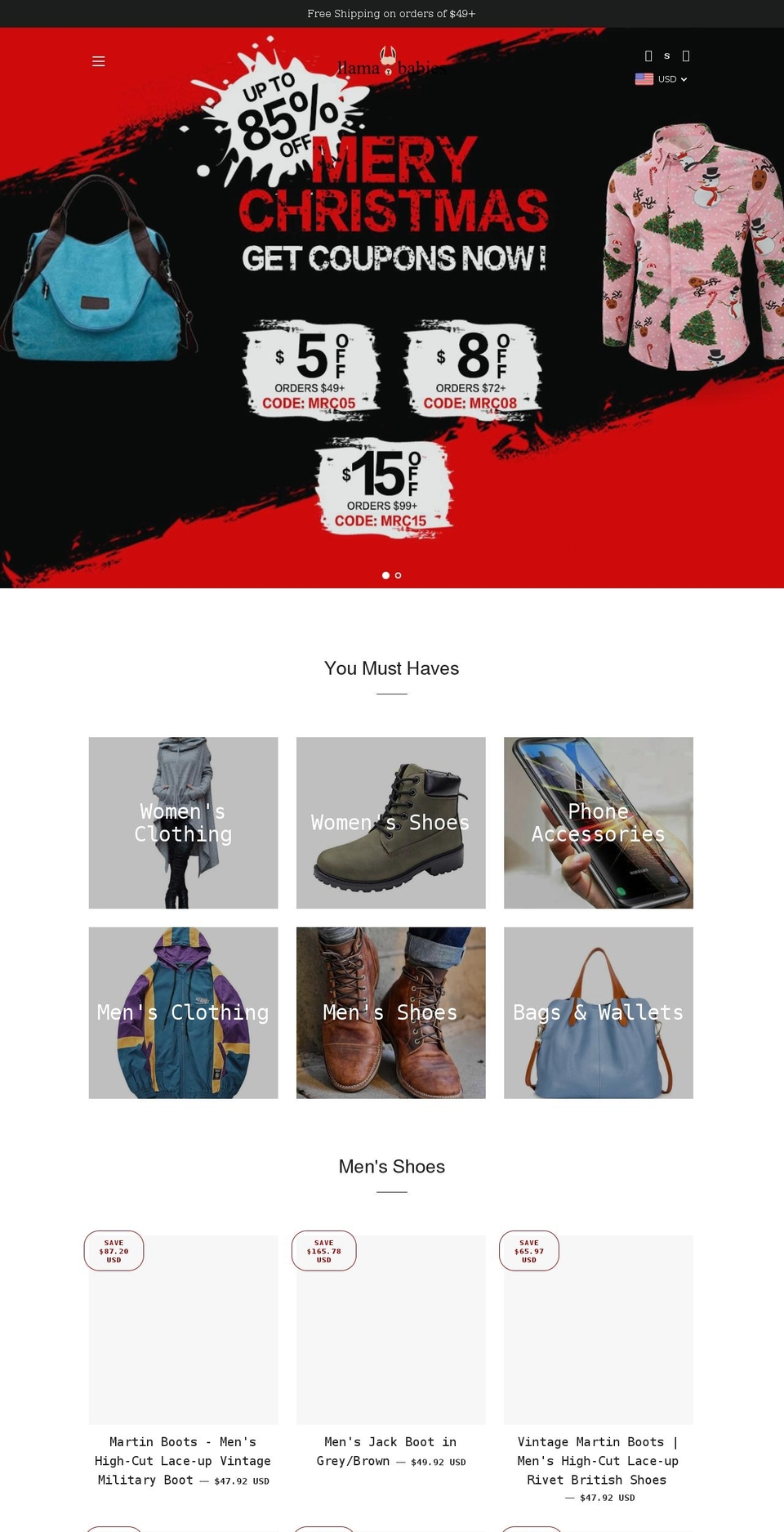 llamababies.com — Shopify storefront screenshot