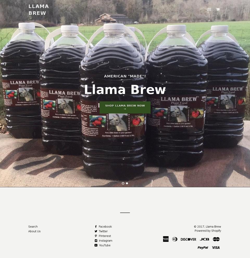 llamabrew.com shopify website screenshot