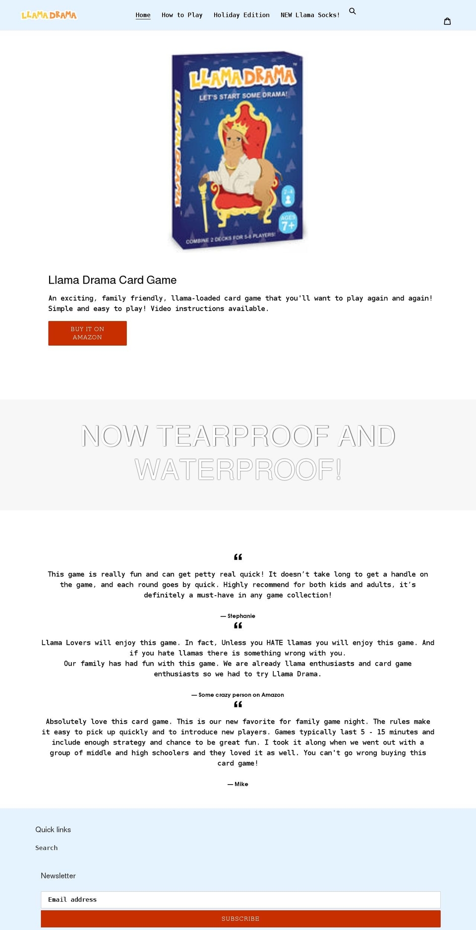 llamadrama.com shopify website screenshot