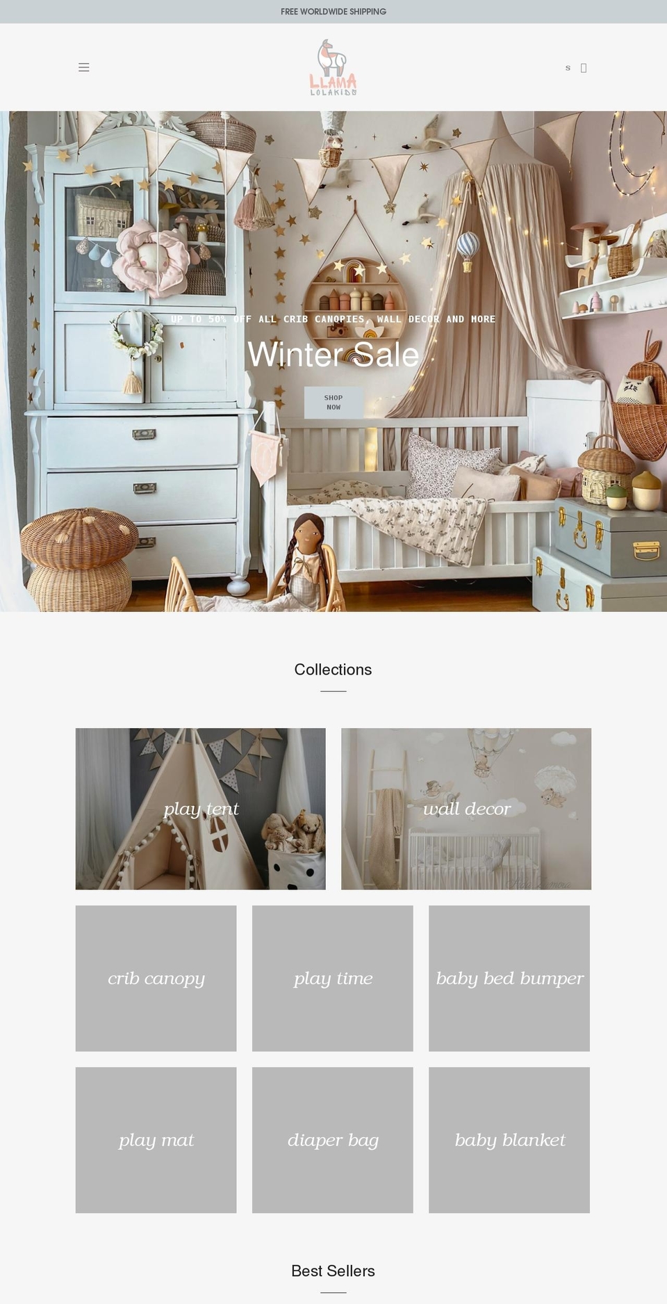 llamalolakids.com shopify website screenshot
