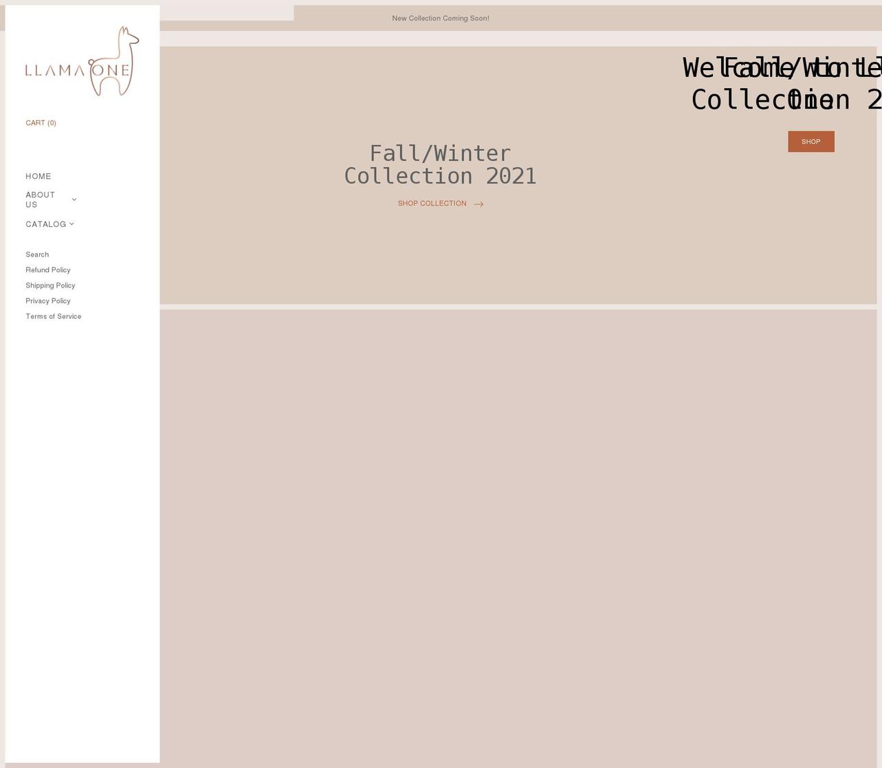 llamaone.com shopify website screenshot