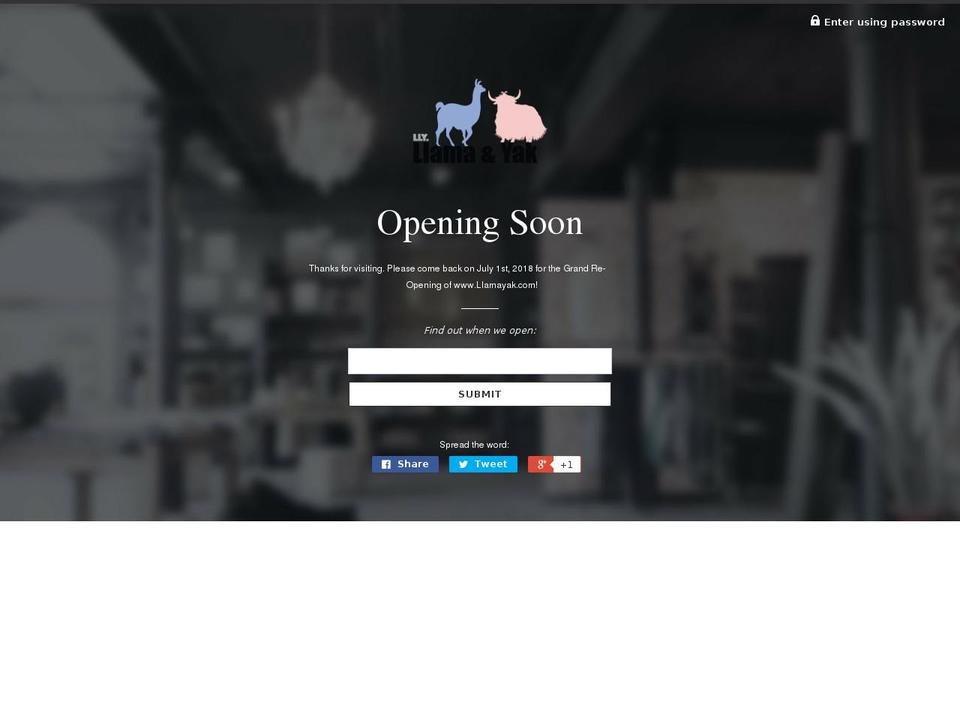 llamayak.com — Shopify storefront screenshot