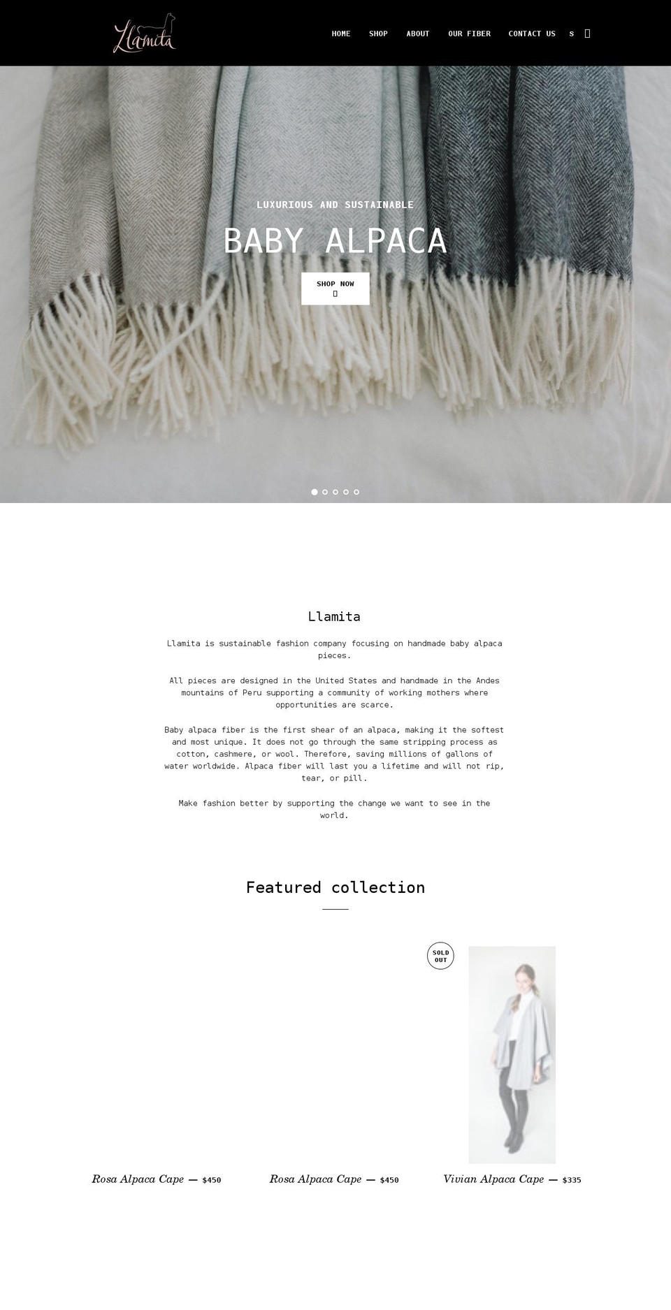 llamitaboutique.com shopify website screenshot