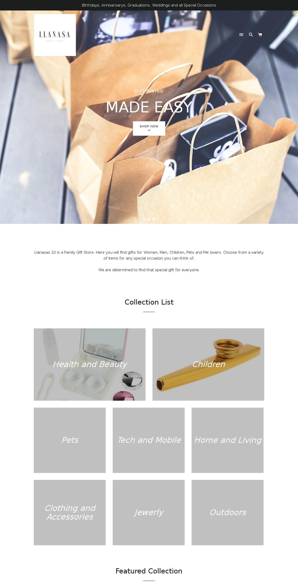llanasas10.com — Shopify storefront screenshot