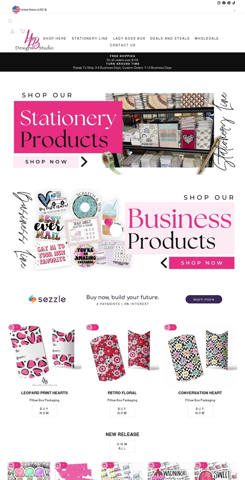 llbdesignsstudio.com shopify website screenshot