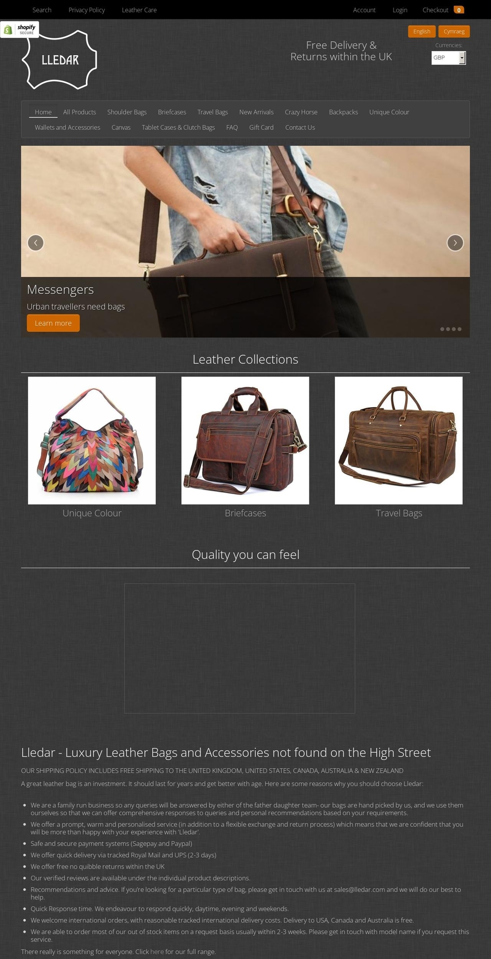 lledar.com — Shopify storefront screenshot