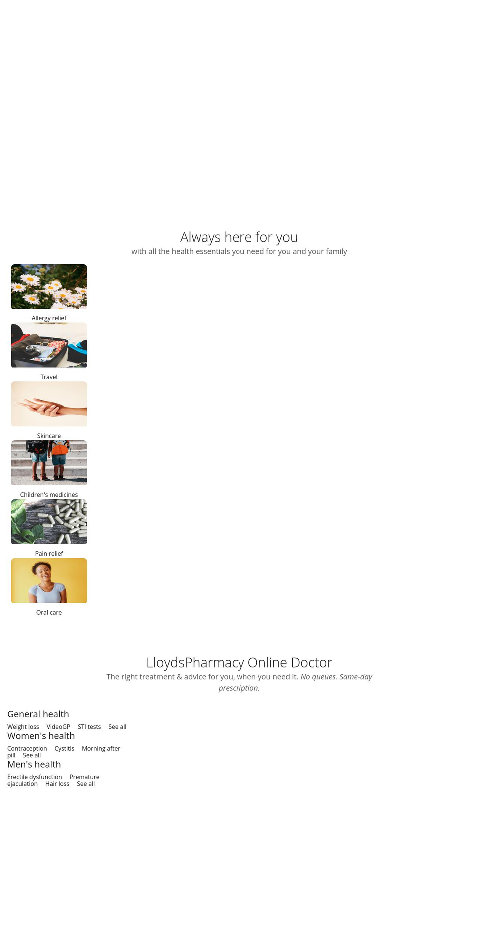 lloydspharmacy.com shopify website screenshot