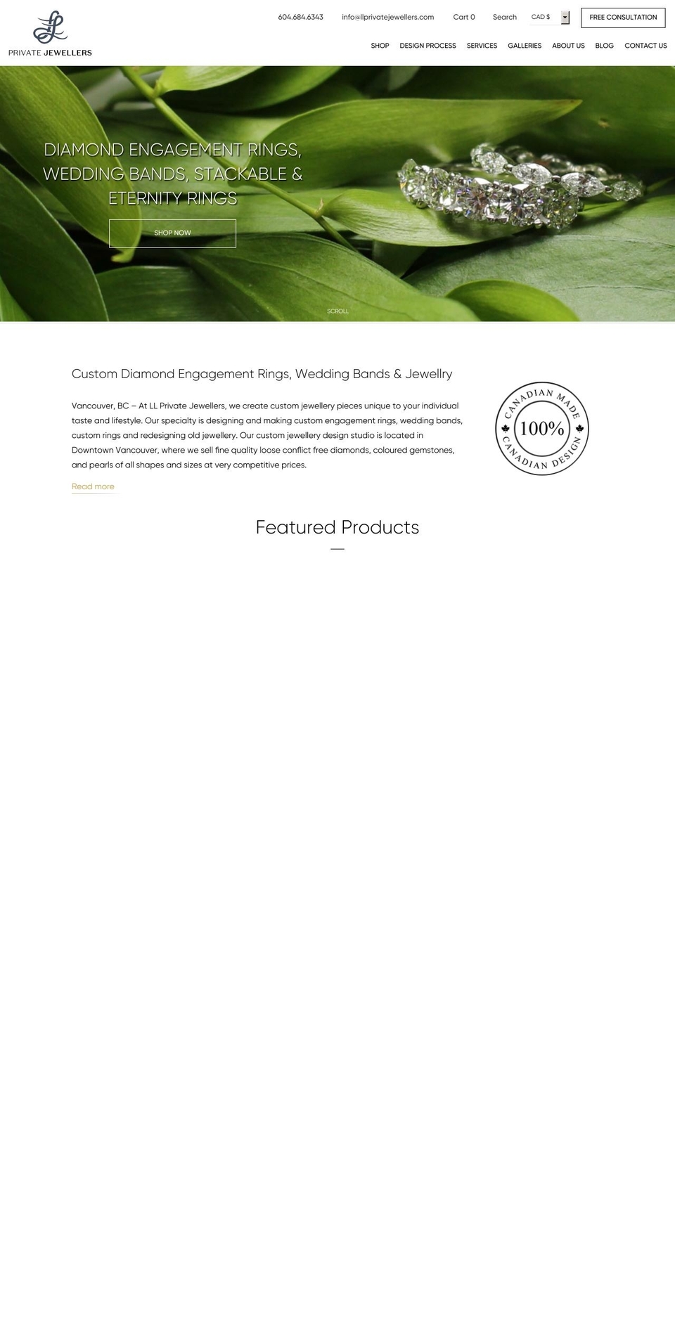 llprivatejewellers.com shopify website screenshot