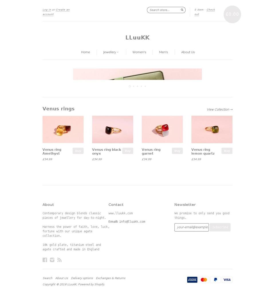 lluukk.com — Shopify storefront screenshot