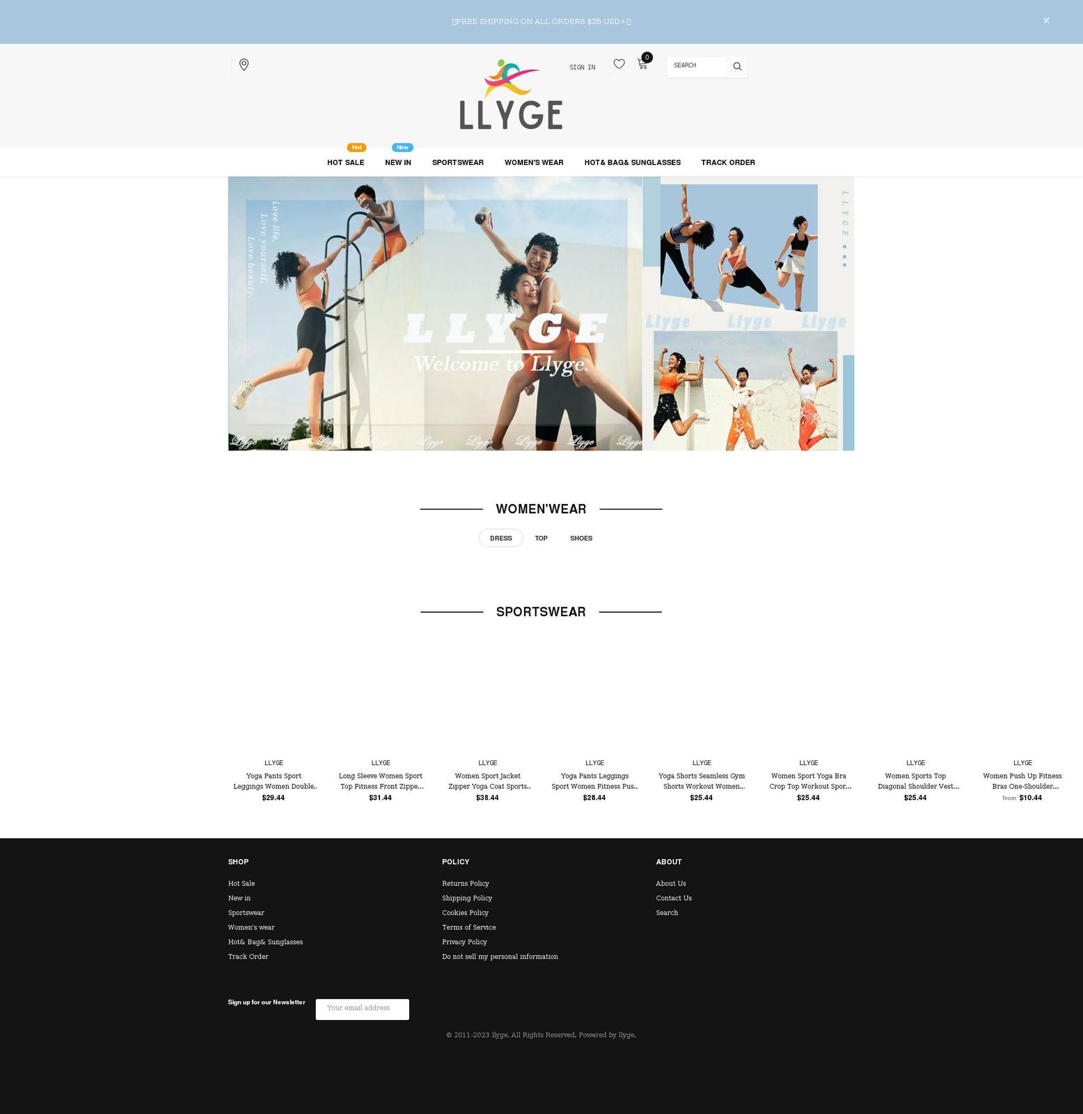 Cospora Shopify theme site example llyge.com