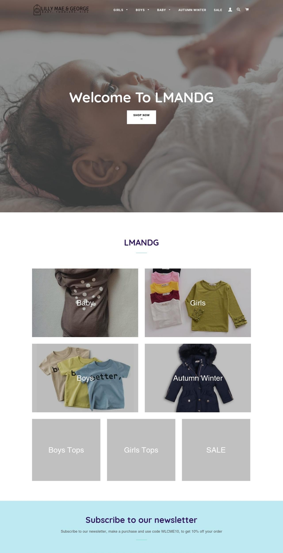 lmandg.com — Shopify storefront screenshot
