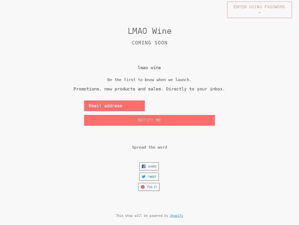lmao.wine shopify website screenshot
