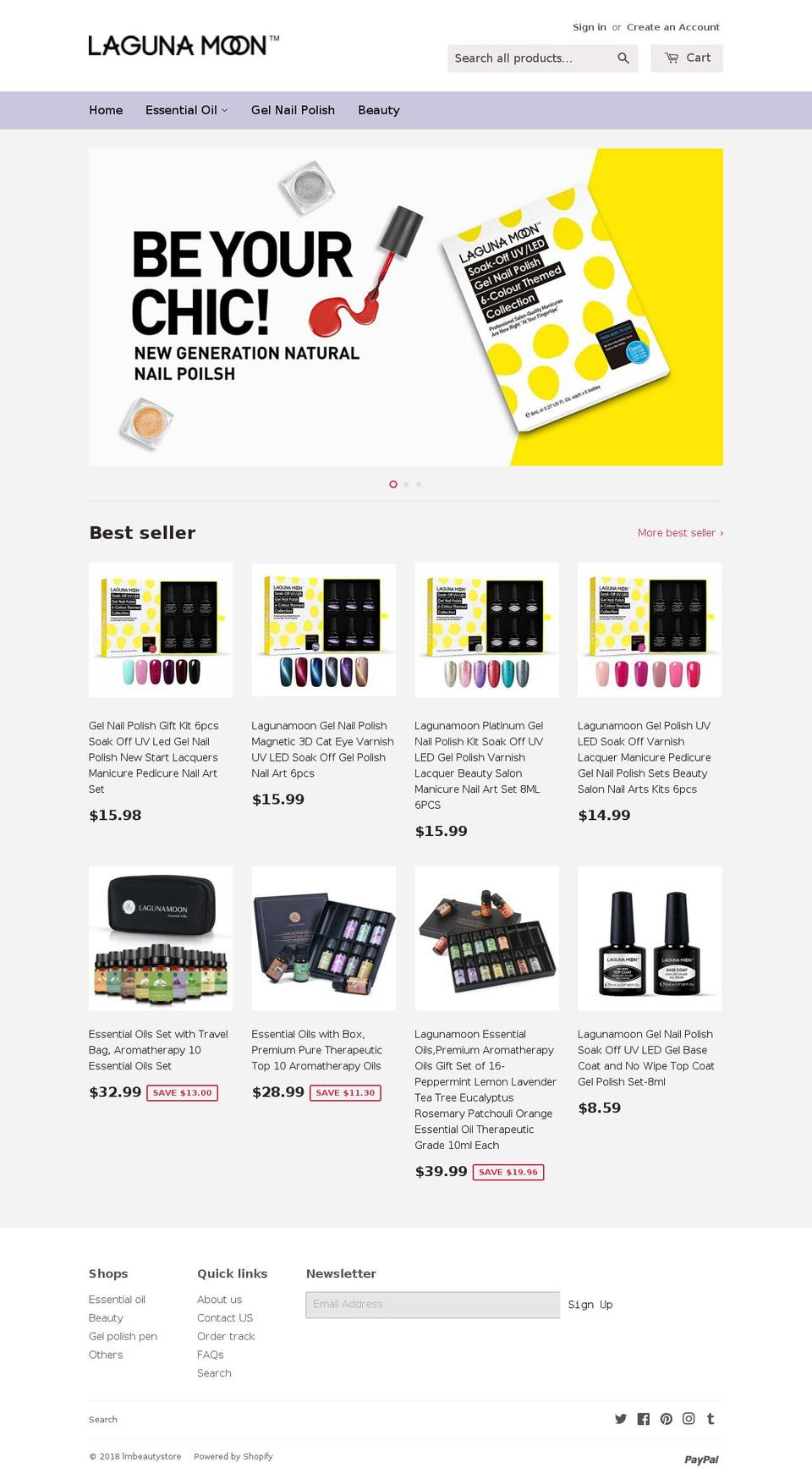 lmbeautystore.com shopify website screenshot