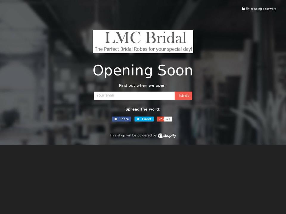 lmcbridal.com — Shopify storefront screenshot