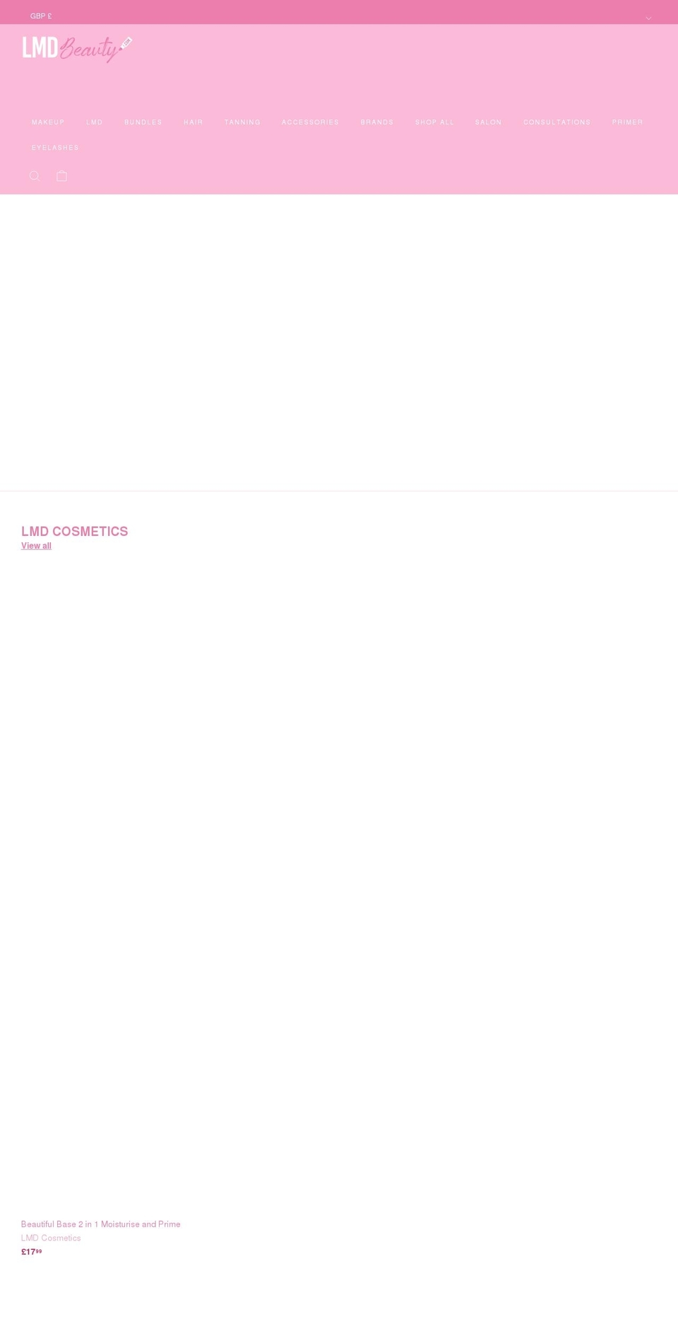 Current Live Version Shopify theme site example lmdcosmetics.com
