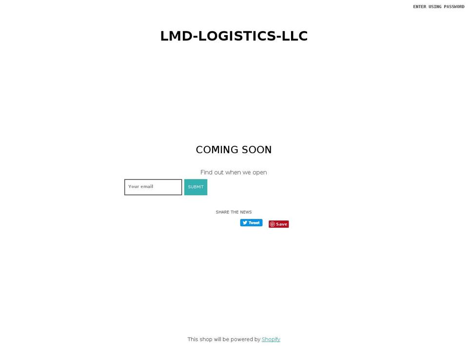 lmdlogistics.us shopify website screenshot