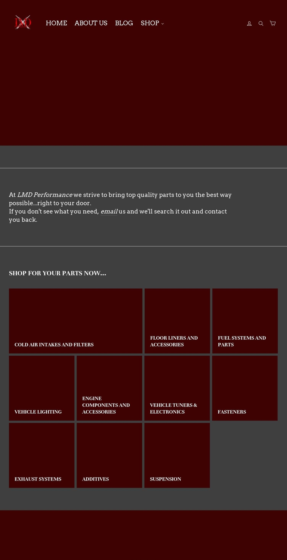 lmdperformance.com shopify website screenshot