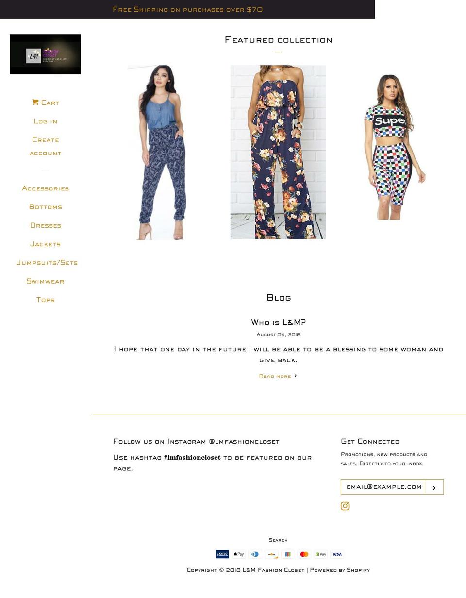 lmfashioncloset.com — Shopify storefront screenshot