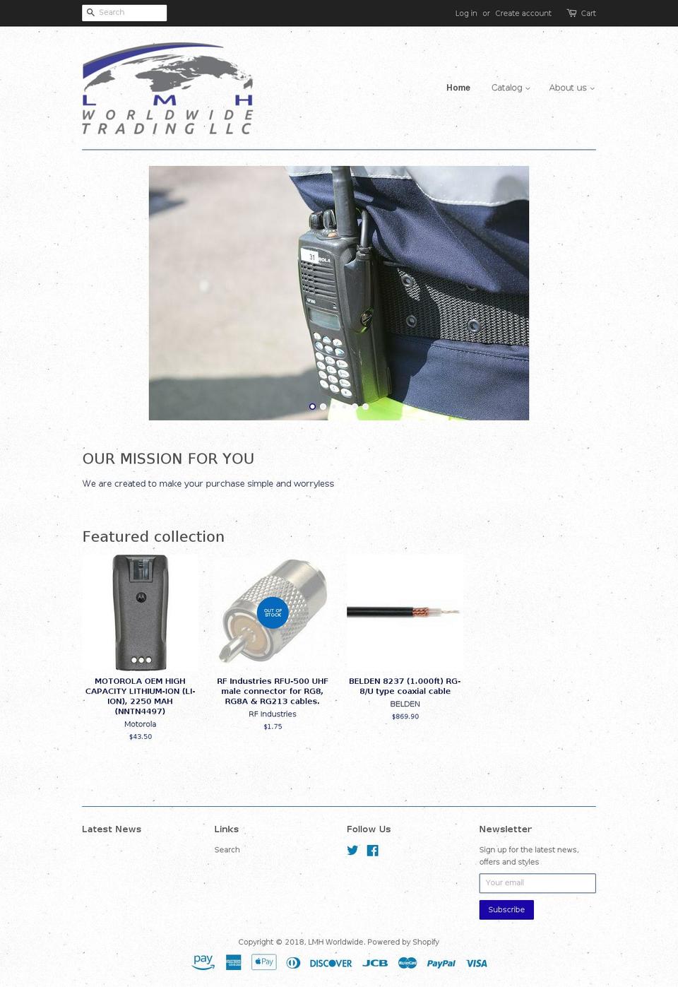 lmhworldwide.com — Shopify storefront screenshot