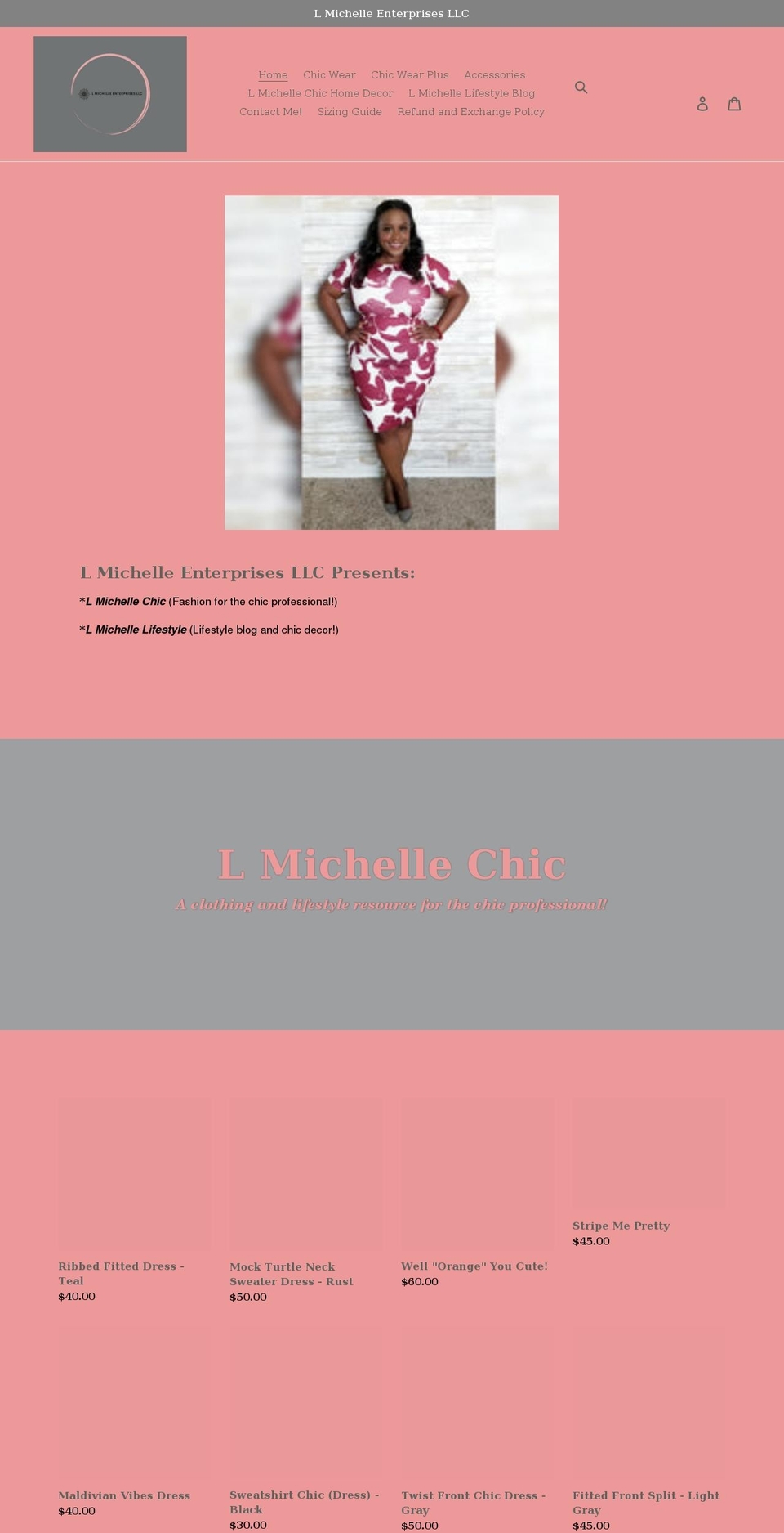 lmichelleent.com shopify website screenshot