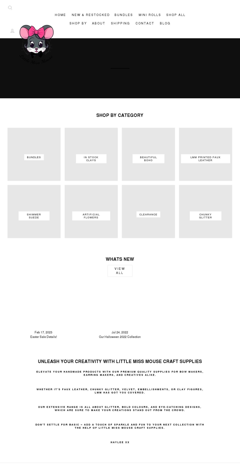 lmmcraftsupplies.com — Shopify storefront screenshot