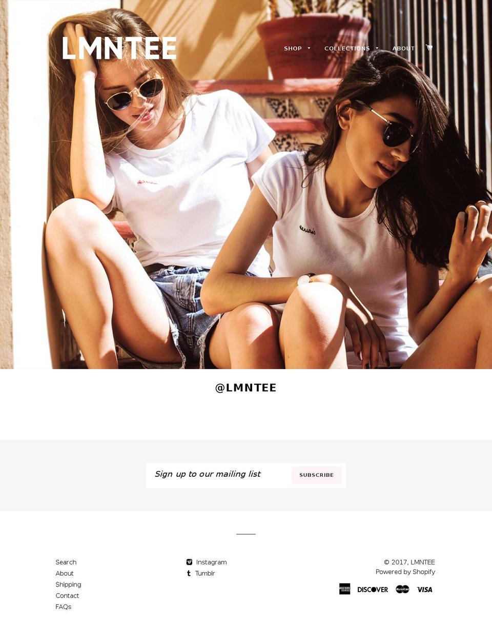 lmntee.com shopify website screenshot