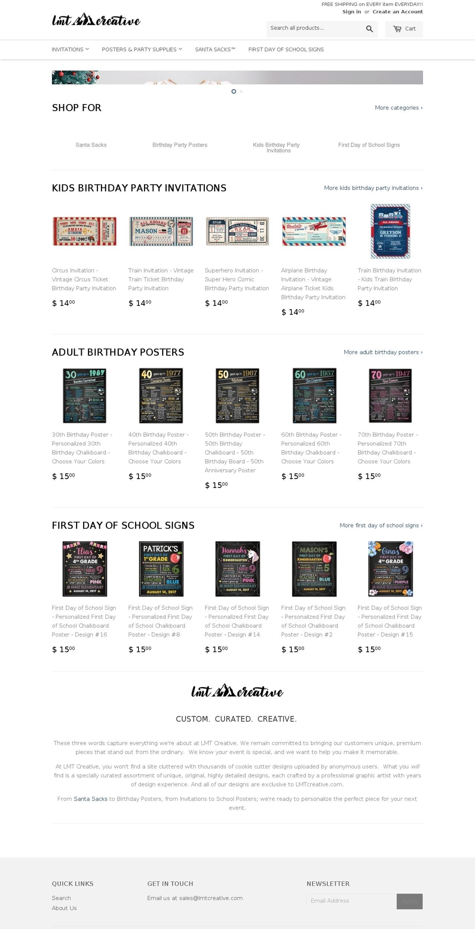 lmtcreative.com — Shopify storefront screenshot