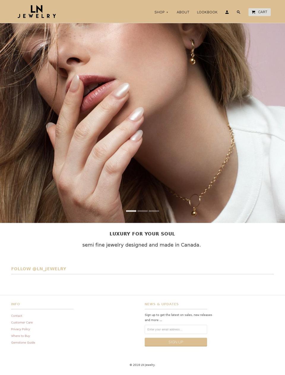 ln-jewelry.com — Shopify storefront screenshot