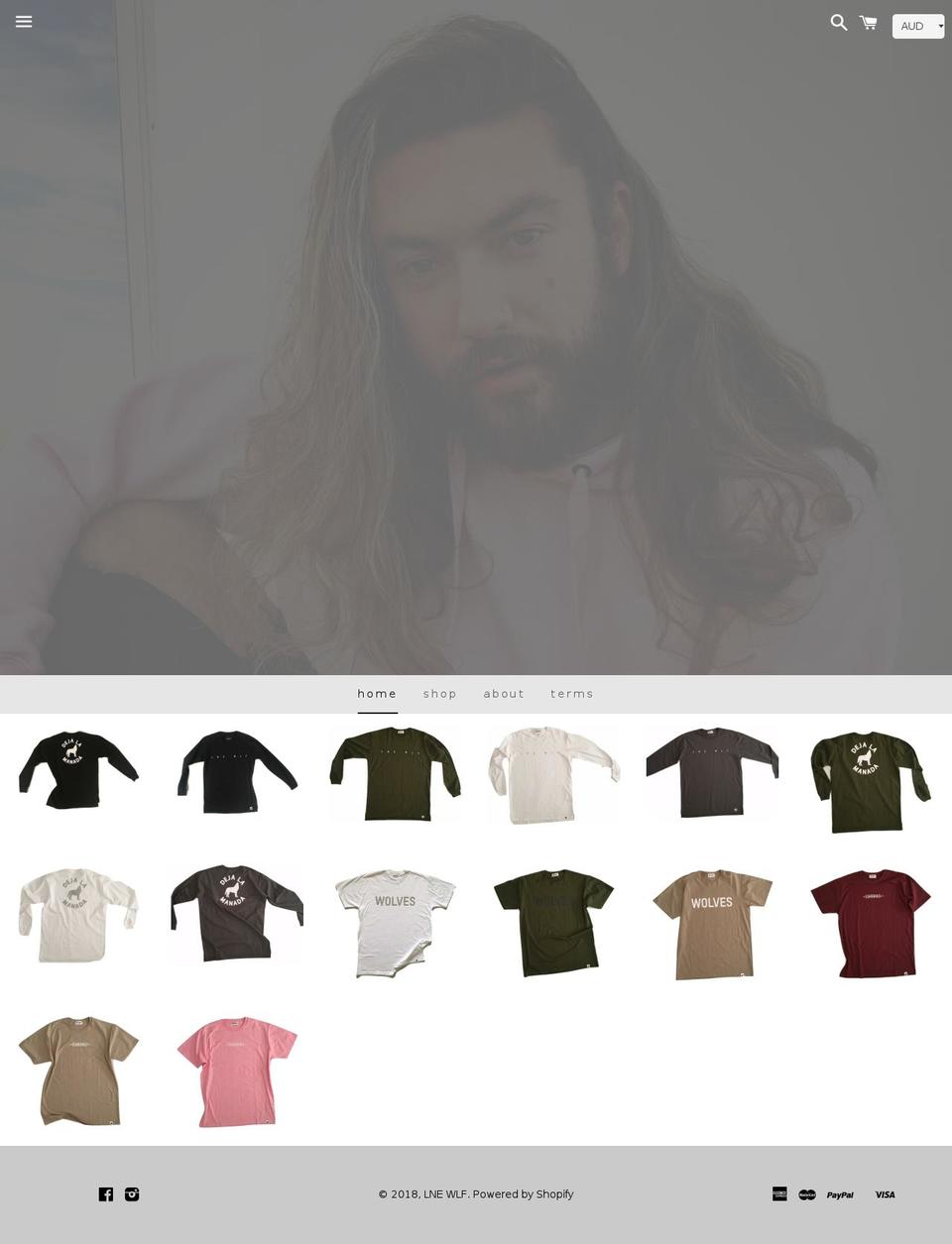 lne-wlf.com shopify website screenshot