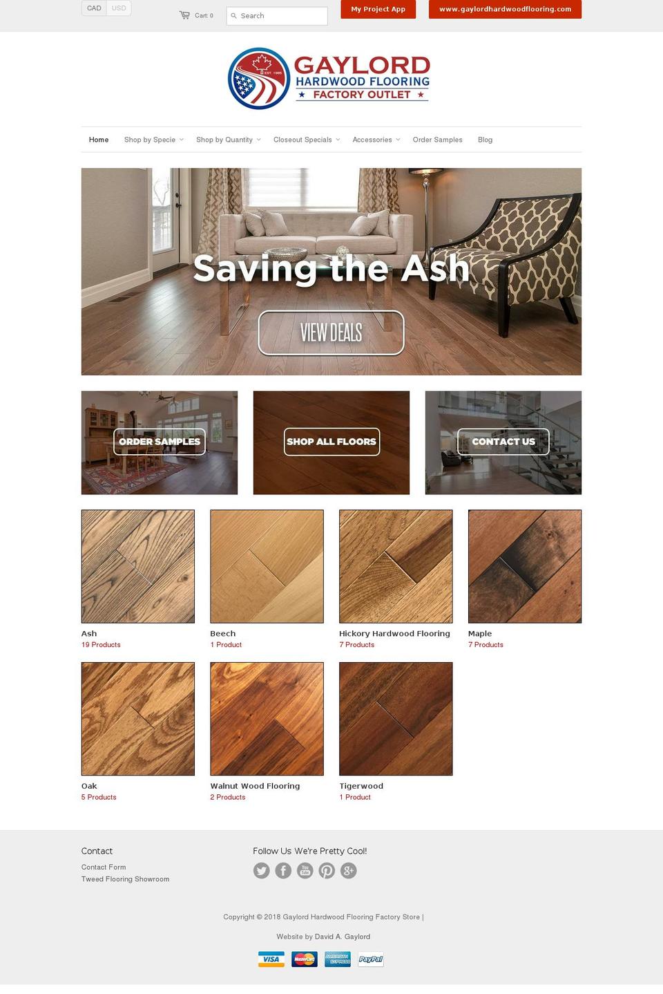 lnghardwood.com — Shopify storefront screenshot