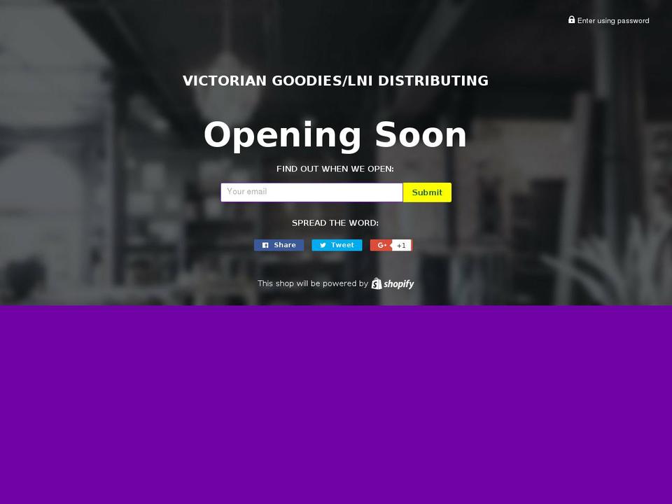 lnidistributing.com shopify website screenshot
