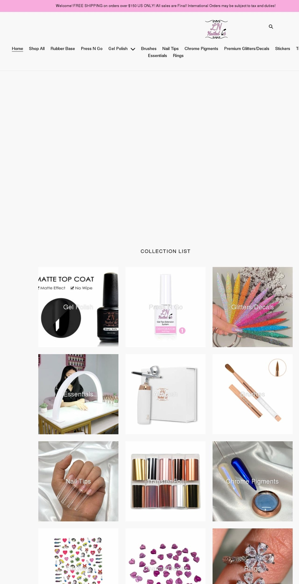 lnnailedit.com shopify website screenshot