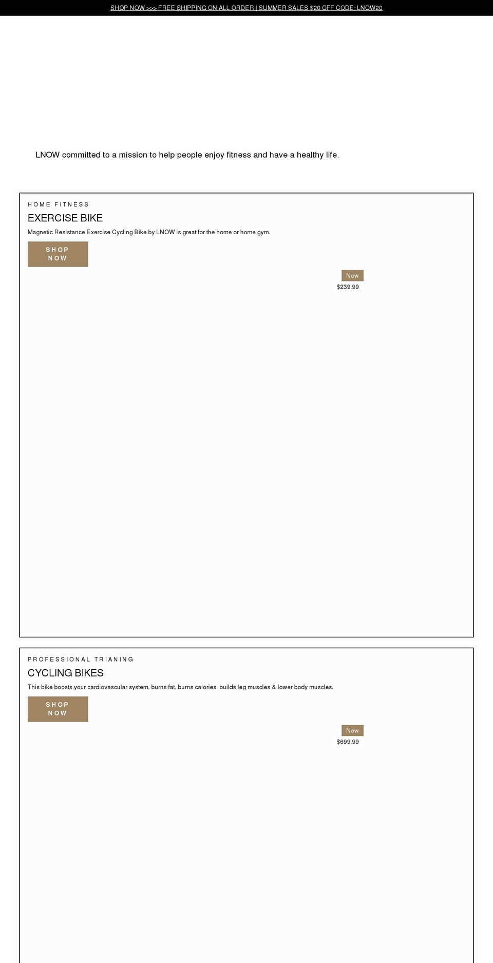 lnowsport.com shopify website screenshot