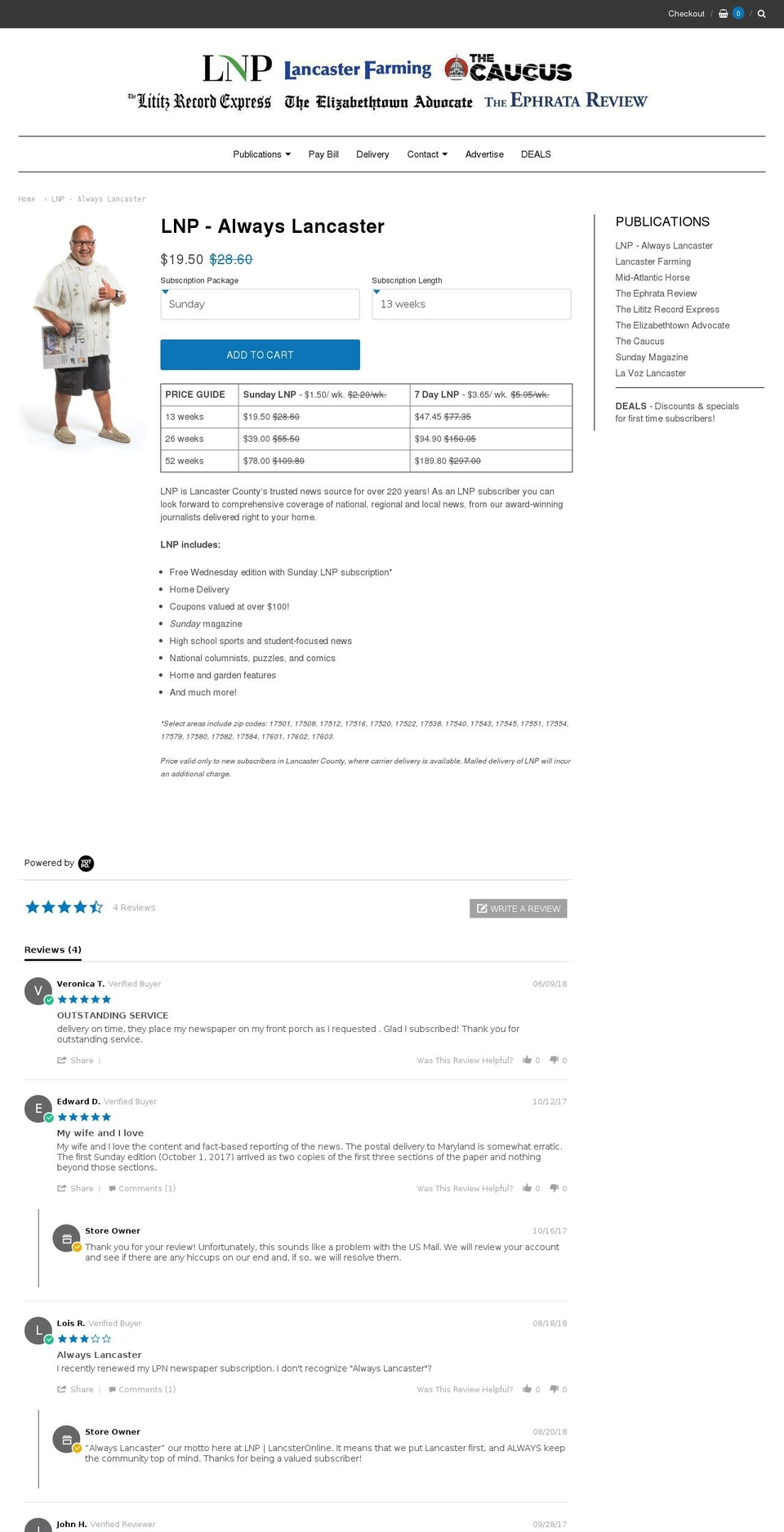 lnpsubscribe.com — Shopify storefront screenshot