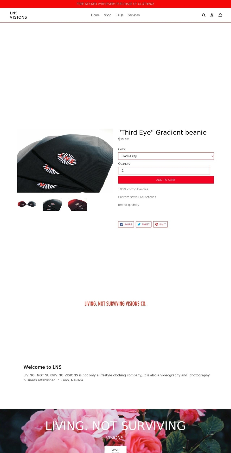 lnsvisions.com shopify website screenshot