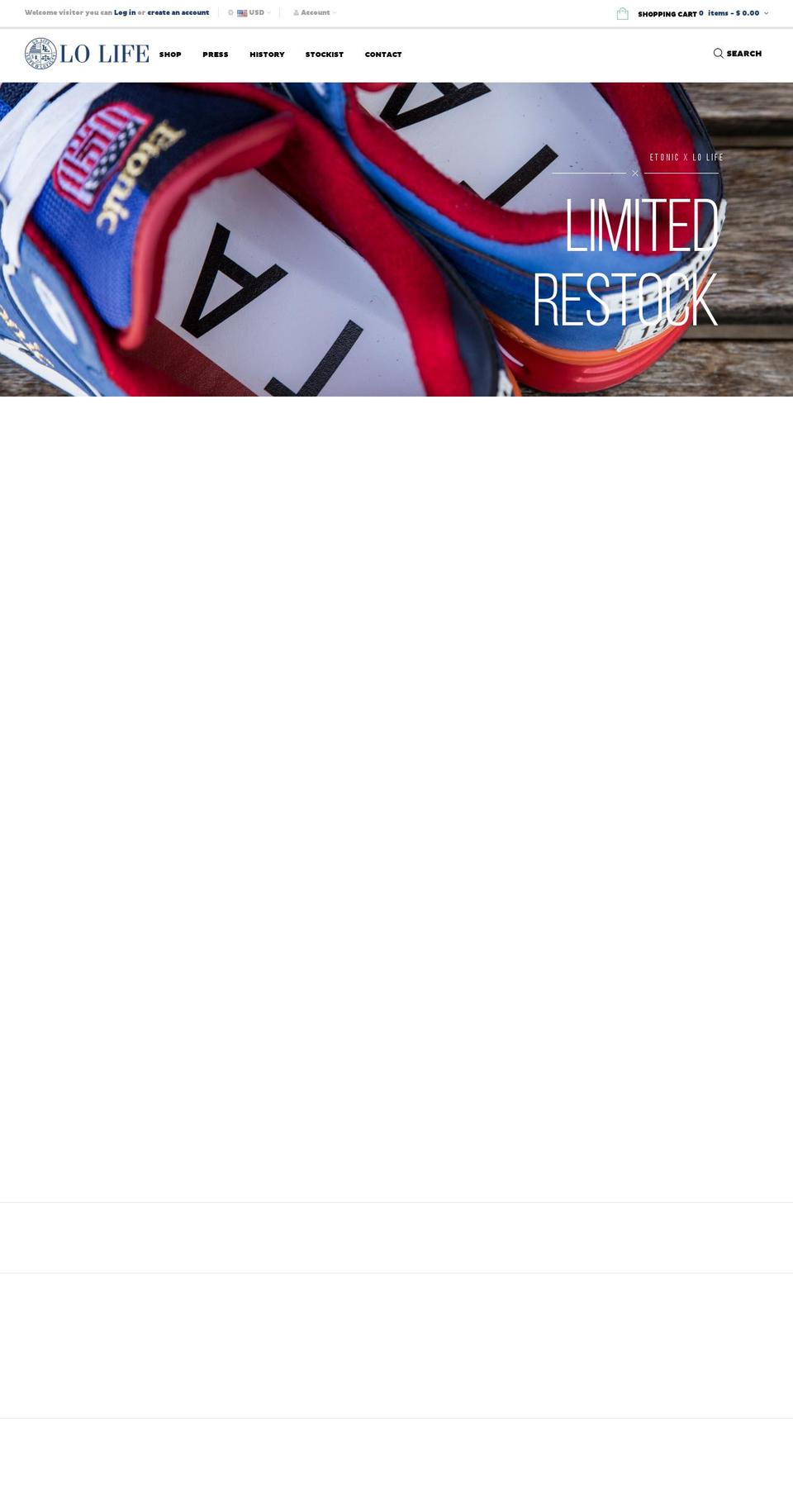 lo-life.com shopify website screenshot