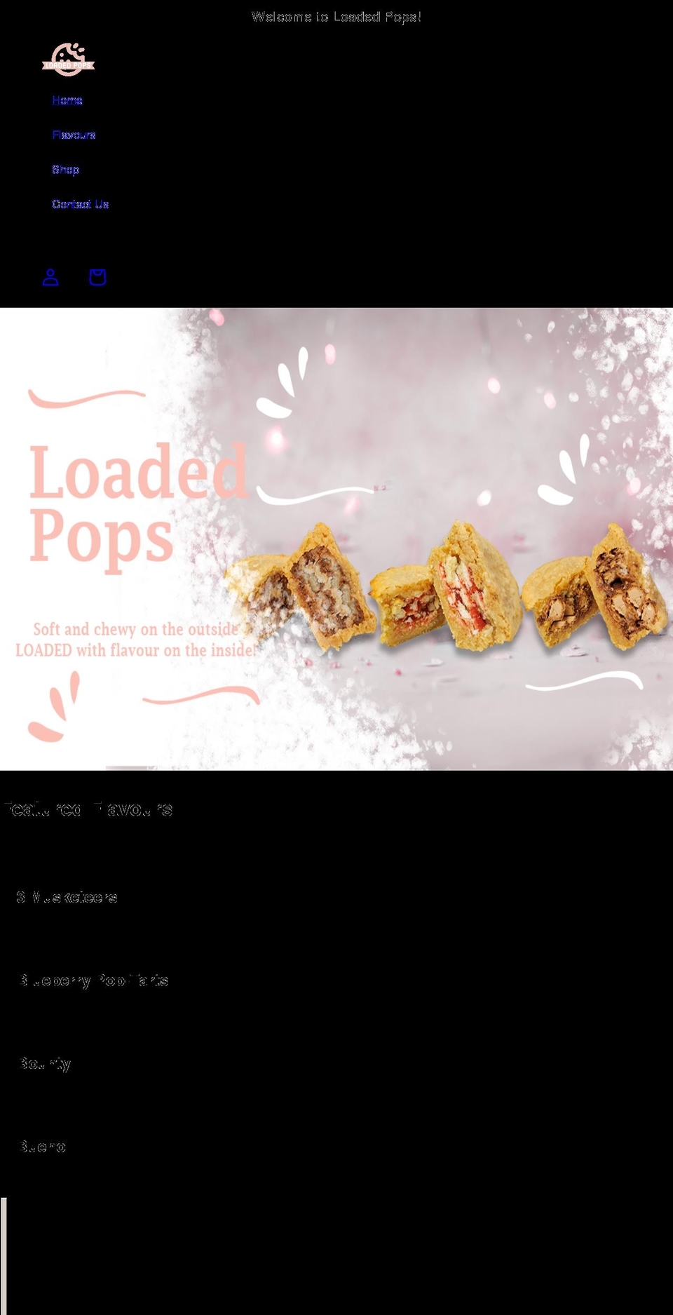 loadedpops.com shopify website screenshot