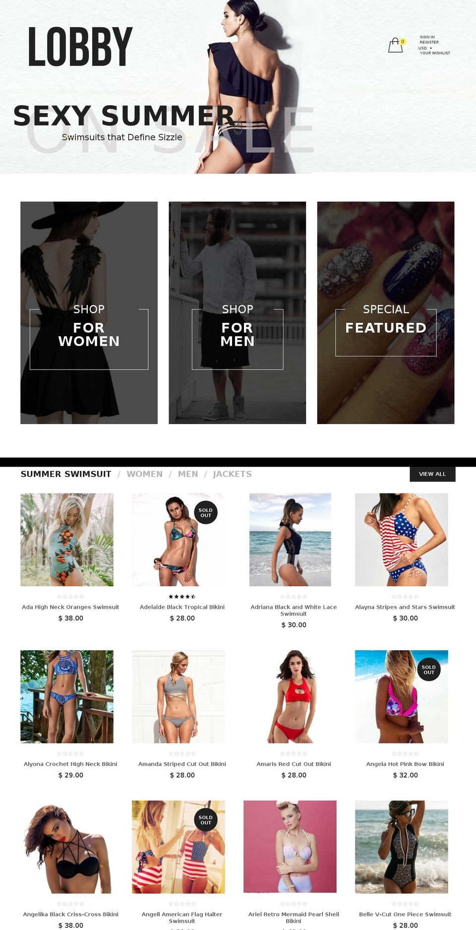 index1 Shopify theme site example lobbyclothing.com