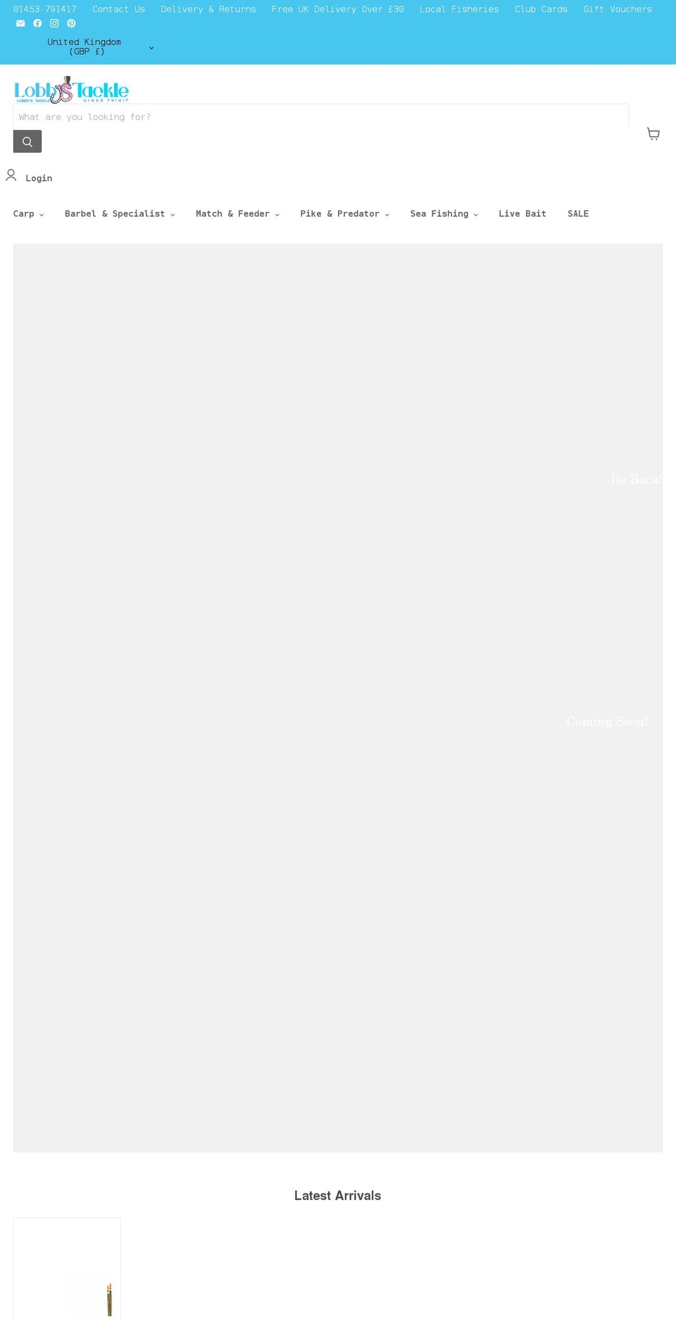 lobbystackle.co.uk shopify website screenshot