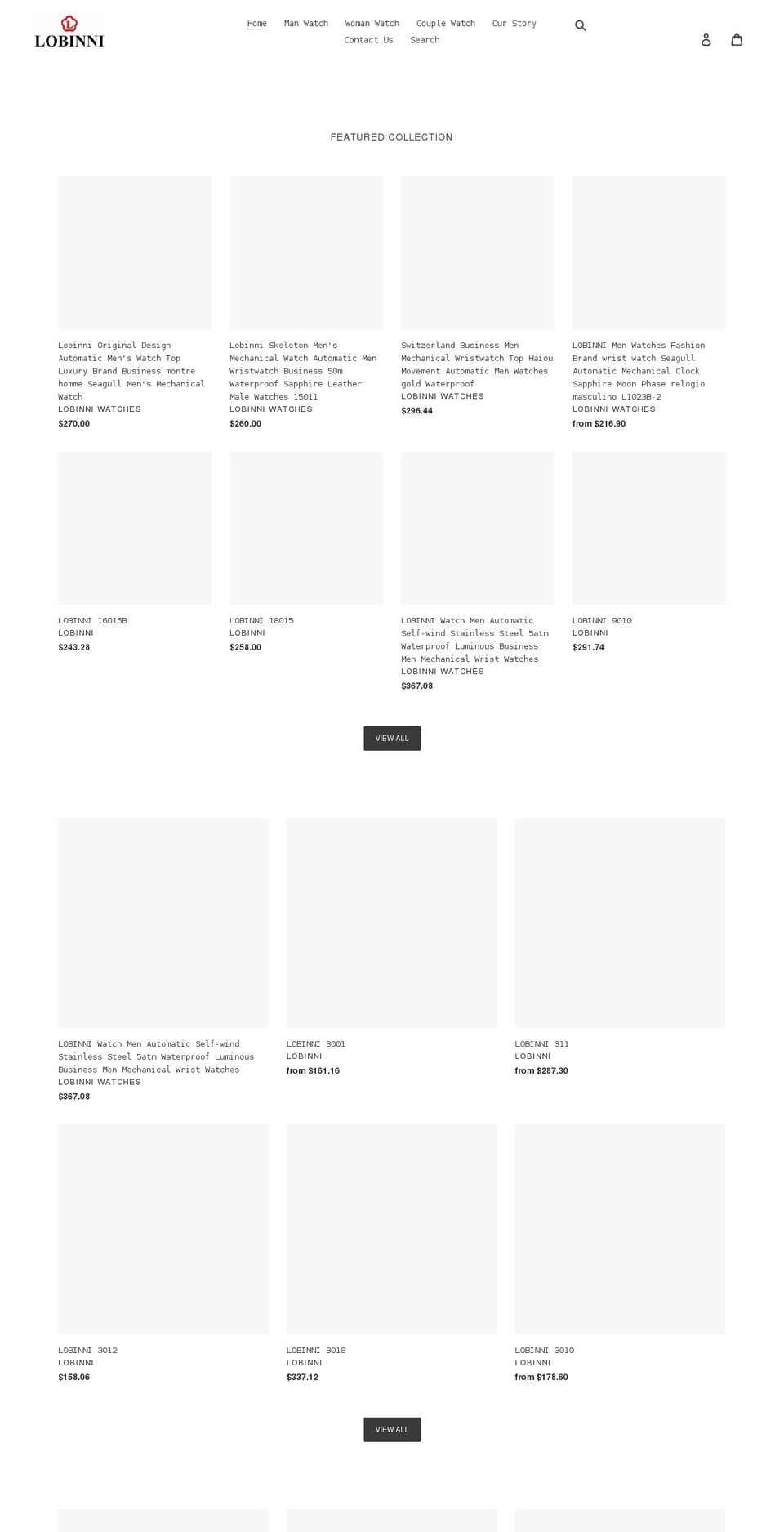 lobinniofficial.com shopify website screenshot