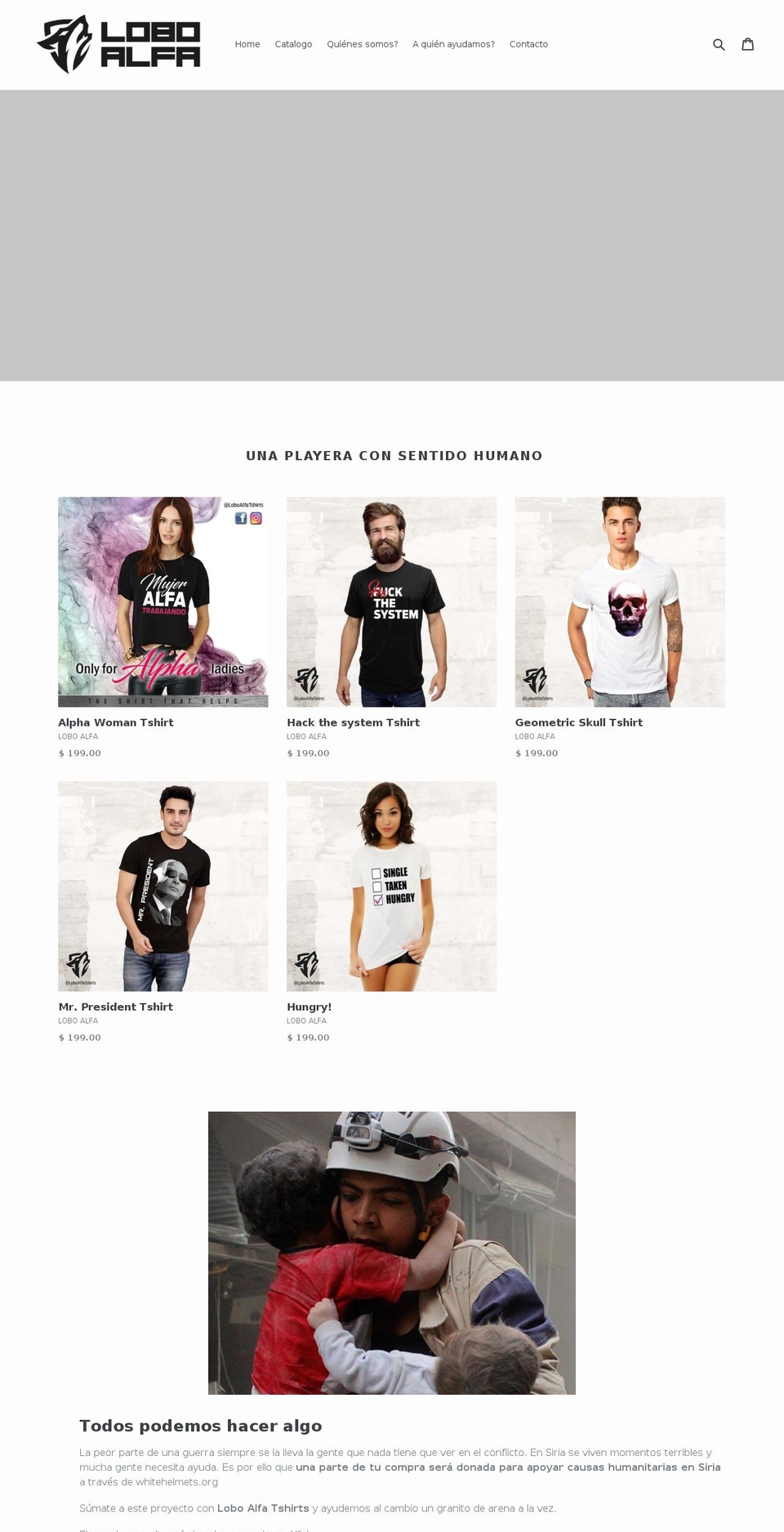 loboalfatshirts.com — Shopify storefront screenshot