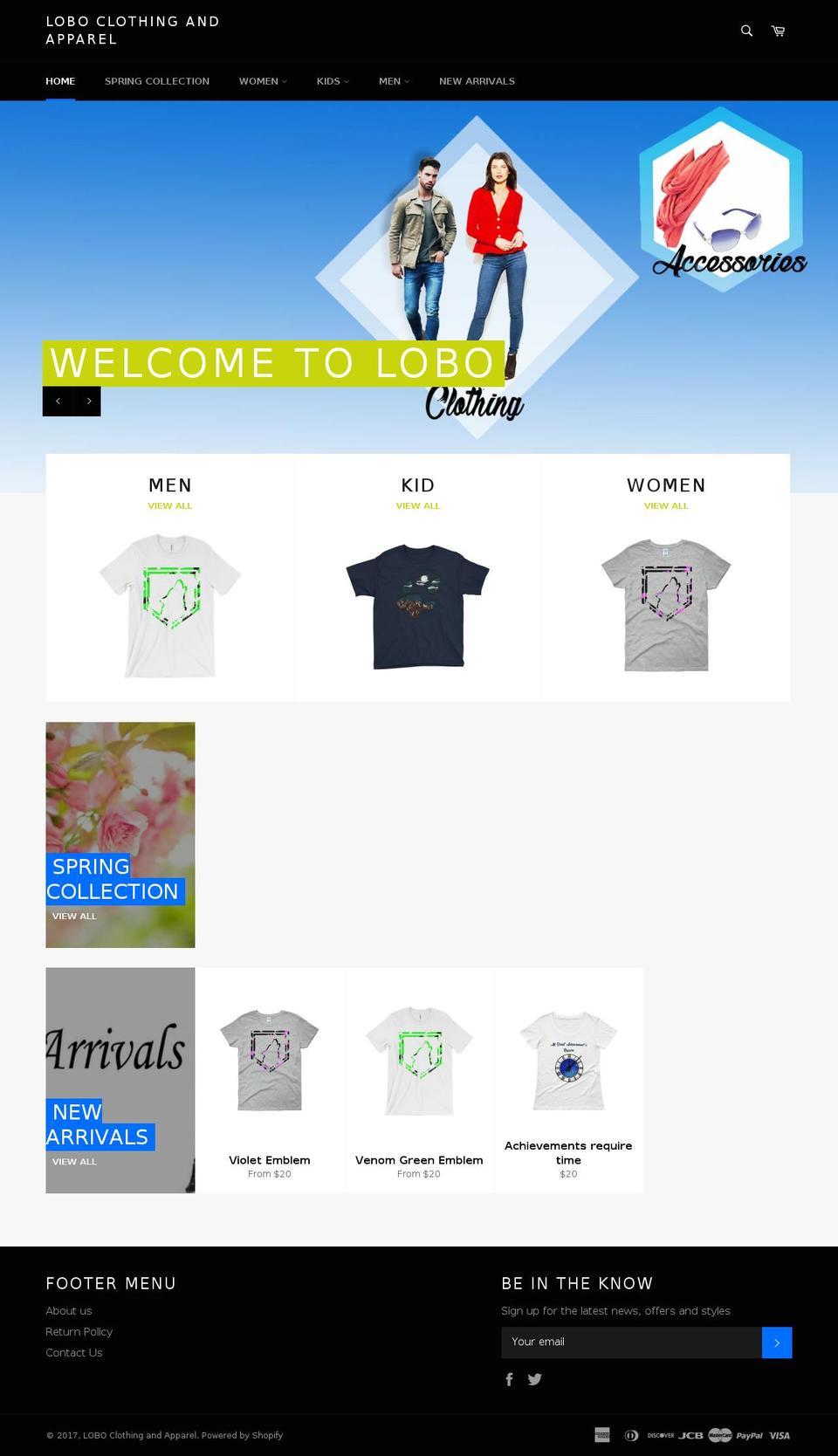 loboclothingandapparel.us shopify website screenshot