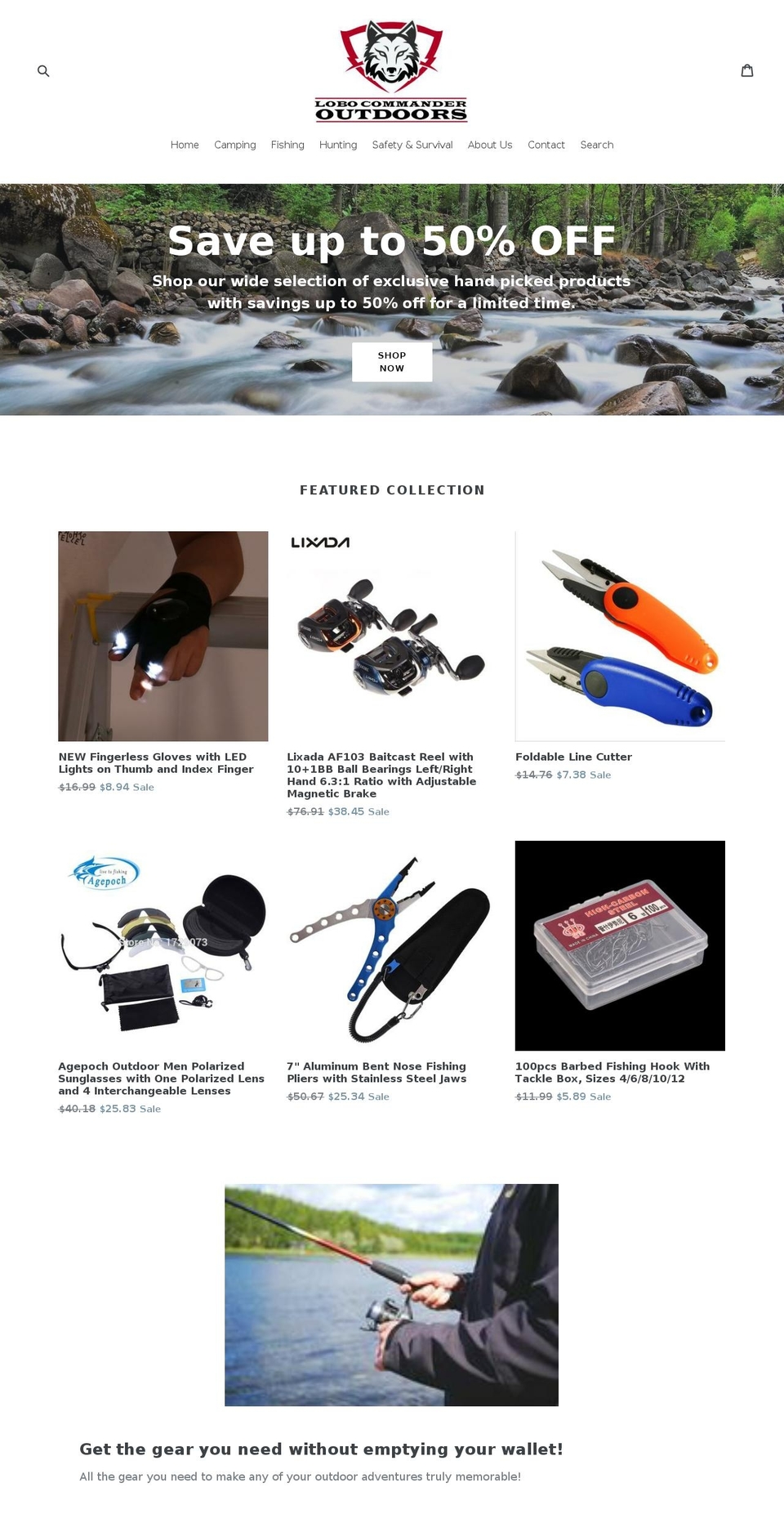 lobocommanderoutdoor.com — Shopify storefront screenshot