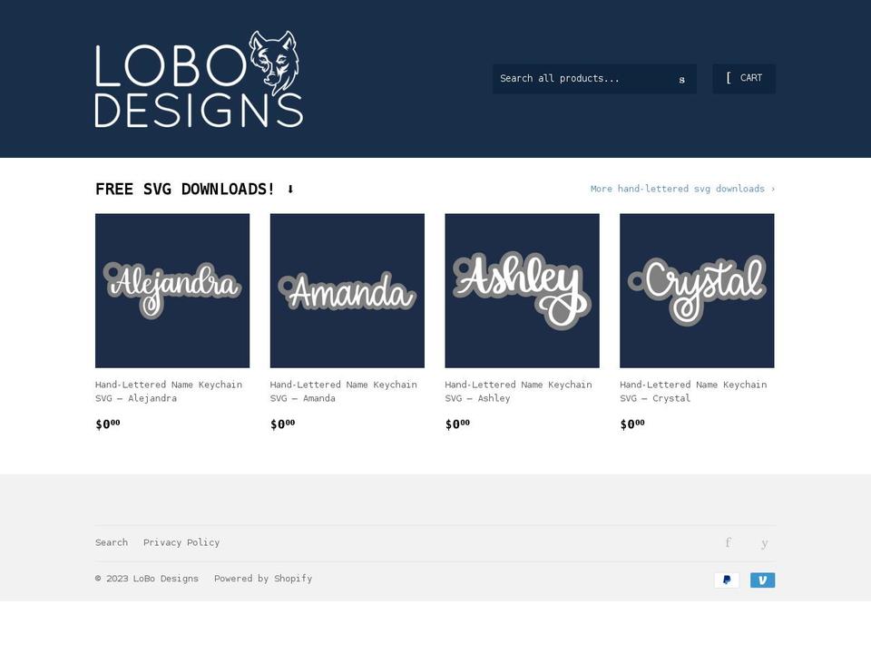 lobodesigns.shop shopify website screenshot